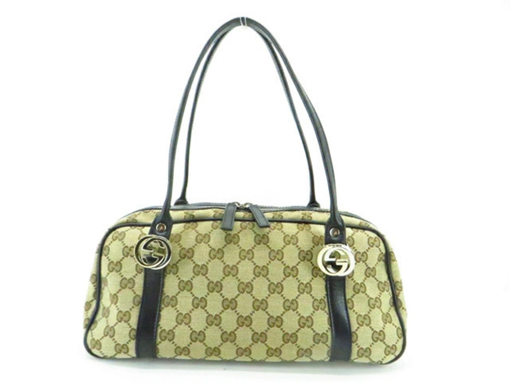 Gucci bag shoulder GG canvas calfskin